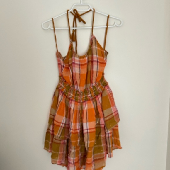 Aerie Colorful Plaid Halter Dress - Picture 1 of 7